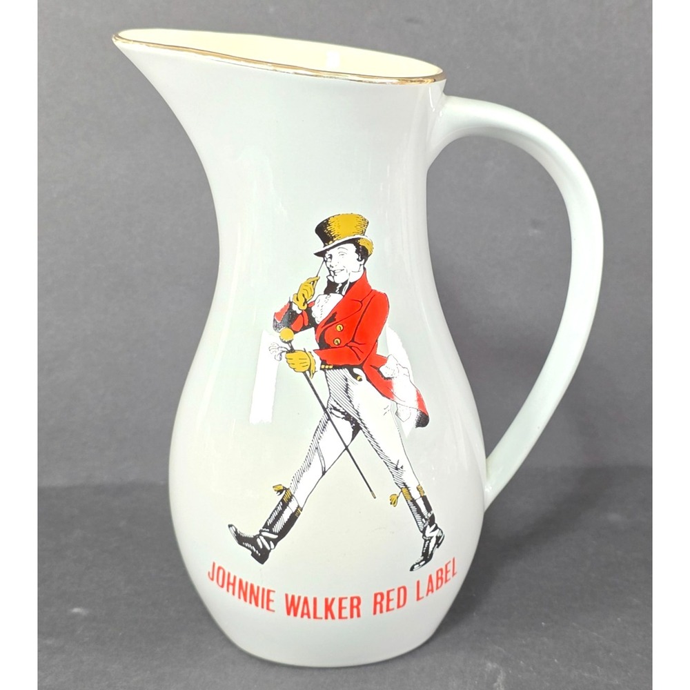 VTG Johnnie Walker Red Label Pitcher Wade England Staffordshire Barware Jug 8.5"